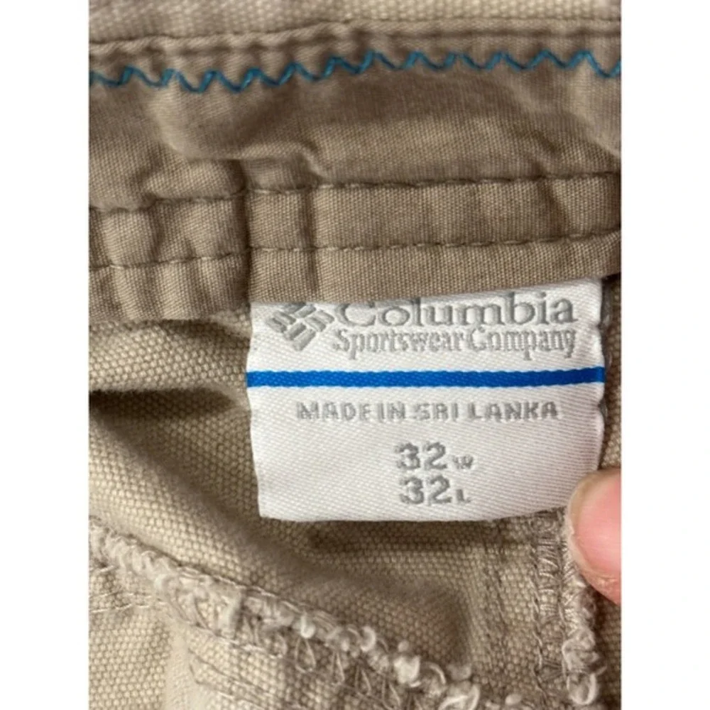 Columbia Mens Tan Cotton Hiking Canvas Utility Carpenter Pants 32x32 Omni-Shield